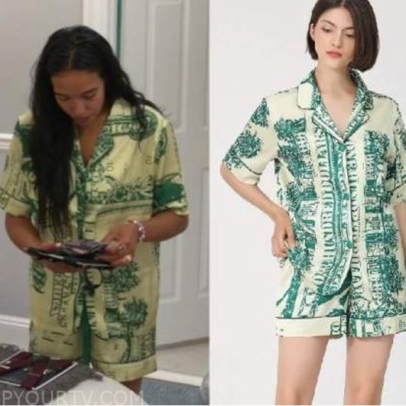 Hipnos and Nicte Limited Edition Money Million Dollar Pajamas Short Set PJ’s - L - Picture 2 of 5